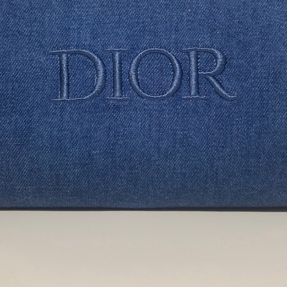 New Dior Blue Denim Cosmetic Bag with Soft Pink Lip Gloss & Black Mascara - Picture 3 of 15